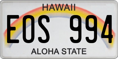 HI license plate EOS994