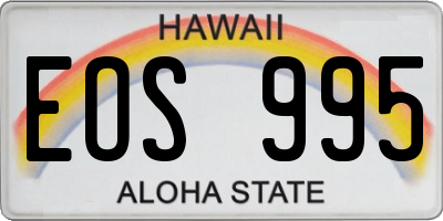 HI license plate EOS995