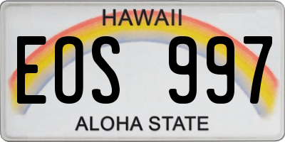 HI license plate EOS997