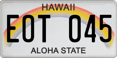 HI license plate EOT045