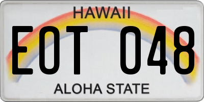 HI license plate EOT048