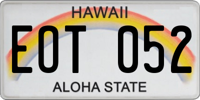 HI license plate EOT052