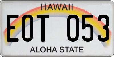 HI license plate EOT053