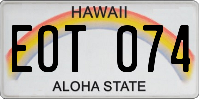 HI license plate EOT074