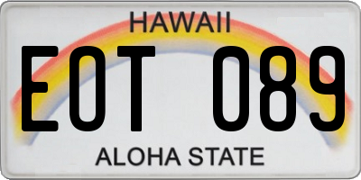 HI license plate EOT089