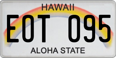 HI license plate EOT095