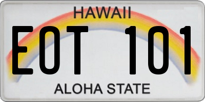 HI license plate EOT101