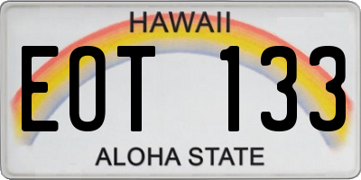 HI license plate EOT133