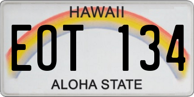 HI license plate EOT134