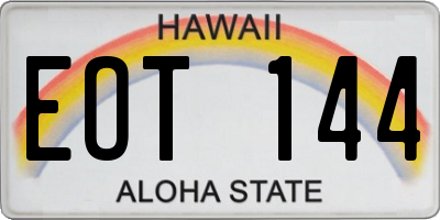 HI license plate EOT144