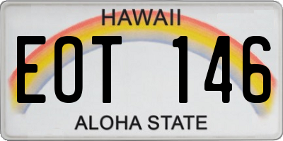 HI license plate EOT146