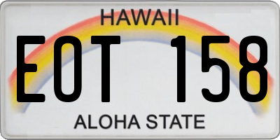 HI license plate EOT158