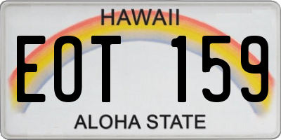 HI license plate EOT159