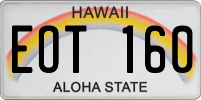 HI license plate EOT160