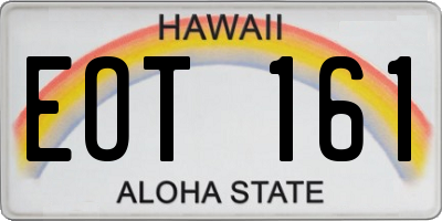HI license plate EOT161