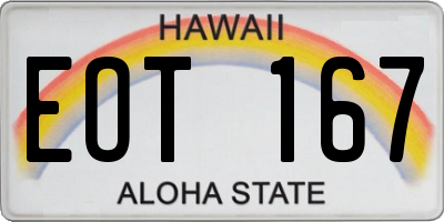 HI license plate EOT167