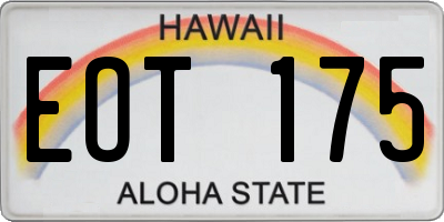 HI license plate EOT175