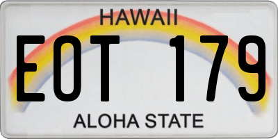 HI license plate EOT179