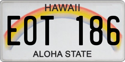 HI license plate EOT186