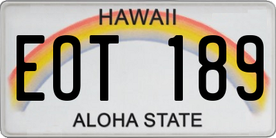 HI license plate EOT189