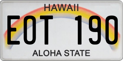 HI license plate EOT190