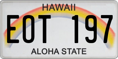 HI license plate EOT197