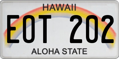 HI license plate EOT202