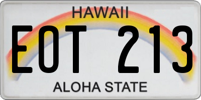 HI license plate EOT213