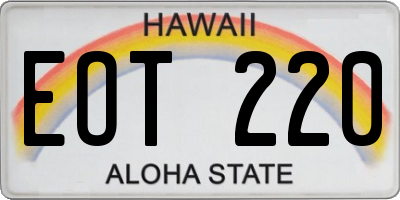 HI license plate EOT220