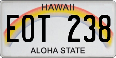 HI license plate EOT238