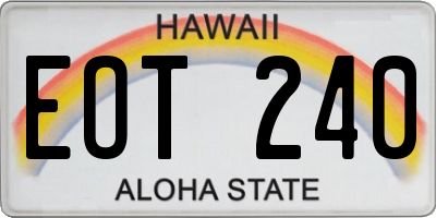 HI license plate EOT240