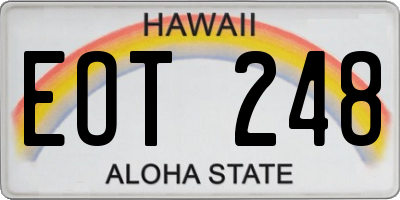 HI license plate EOT248