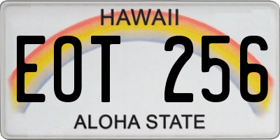 HI license plate EOT256