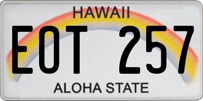 HI license plate EOT257