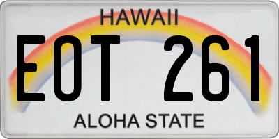 HI license plate EOT261