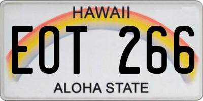 HI license plate EOT266