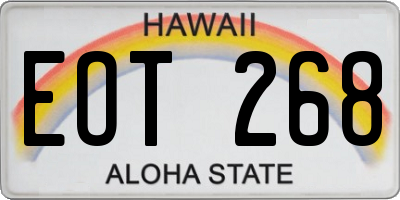 HI license plate EOT268