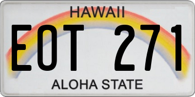 HI license plate EOT271