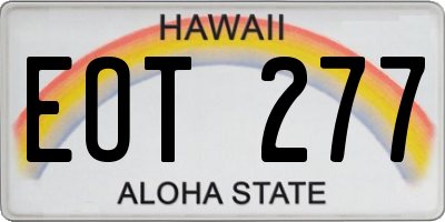 HI license plate EOT277