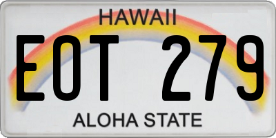 HI license plate EOT279