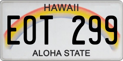 HI license plate EOT299