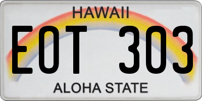 HI license plate EOT303