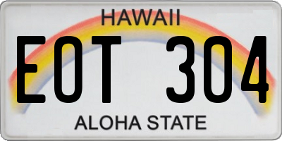 HI license plate EOT304