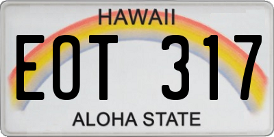 HI license plate EOT317