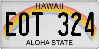HI license plate EOT324