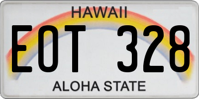 HI license plate EOT328