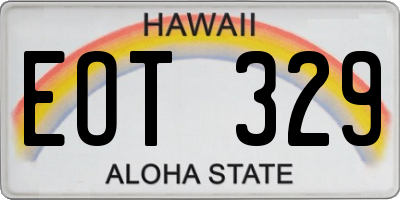 HI license plate EOT329