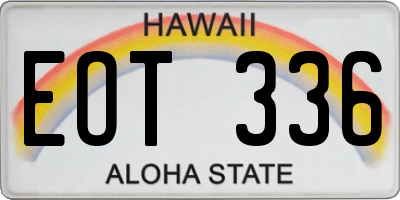 HI license plate EOT336