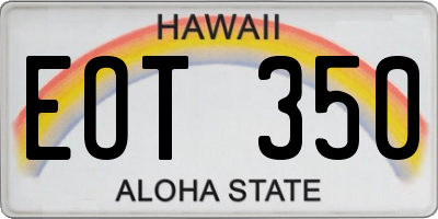 HI license plate EOT350