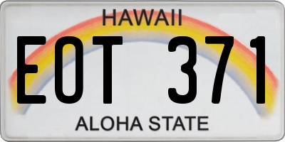 HI license plate EOT371